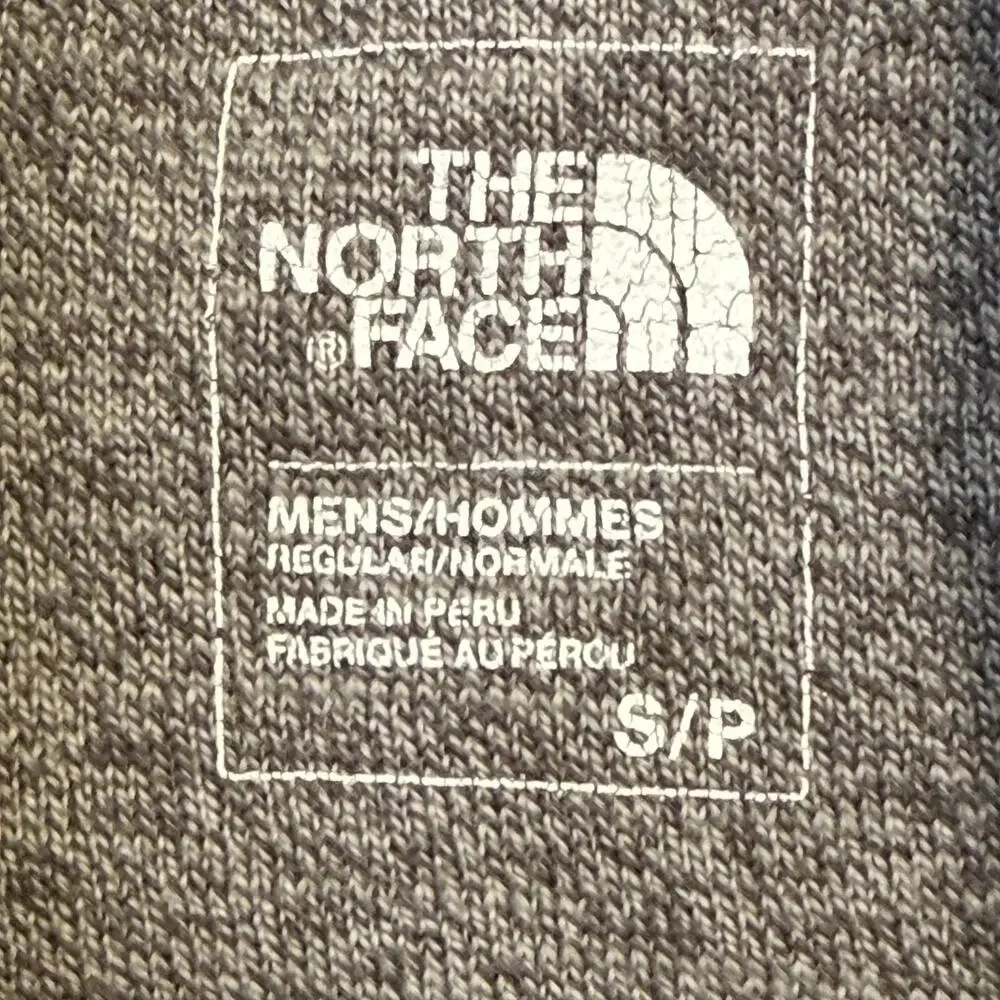 The North Face Sweatshirt Mens Small Gray Heather Raglan Crewneck Knit Pullover